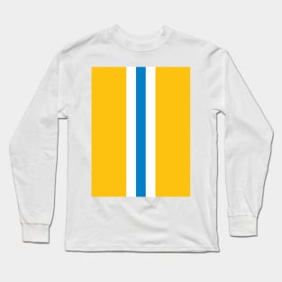 Retro American Football Stripes LA Yellow, White, Blue Long Sleeve T-Shirt